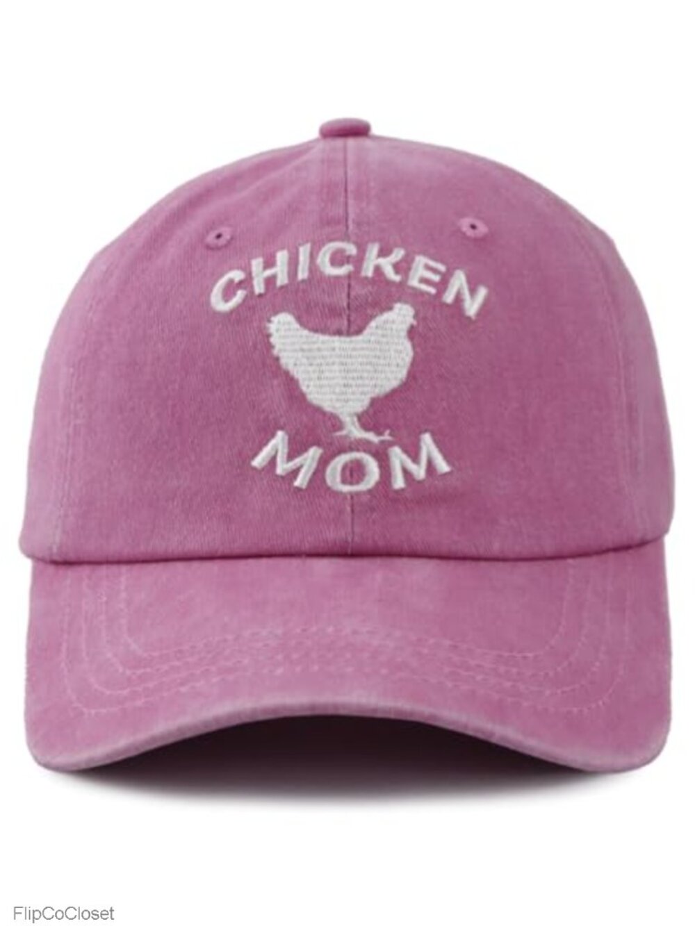 Chicken Mom Cotton Baseball Cap, Adjustable Embroidered Hat, Sun Protection